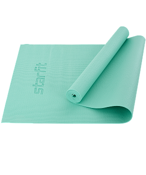УЦЕНКА Коврик для йоги и фитнеса FM-101, PVC, 173x61x0,4 см, мятный