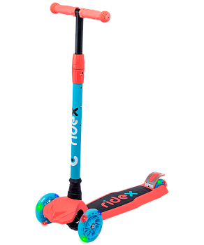 Самокат 3-колесный Chip, 120/80 мм, голубой/коралловый Самокат 3-колесный Chip, 120/80 мм, голубой/коралловый