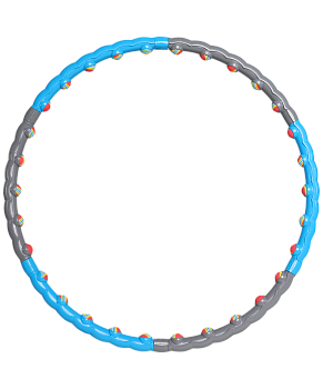 Обруч массажный разборный HH-108 с мягкими шариками, серый/синий