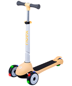 БЕЗ УПАКОВКИ Самокат 3-колесный Motley, 120/90 мм, белый/персиковый БЕЗ УПАКОВКИ Самокат 3-колесный Motley, 120/90 мм, белый/персиковый